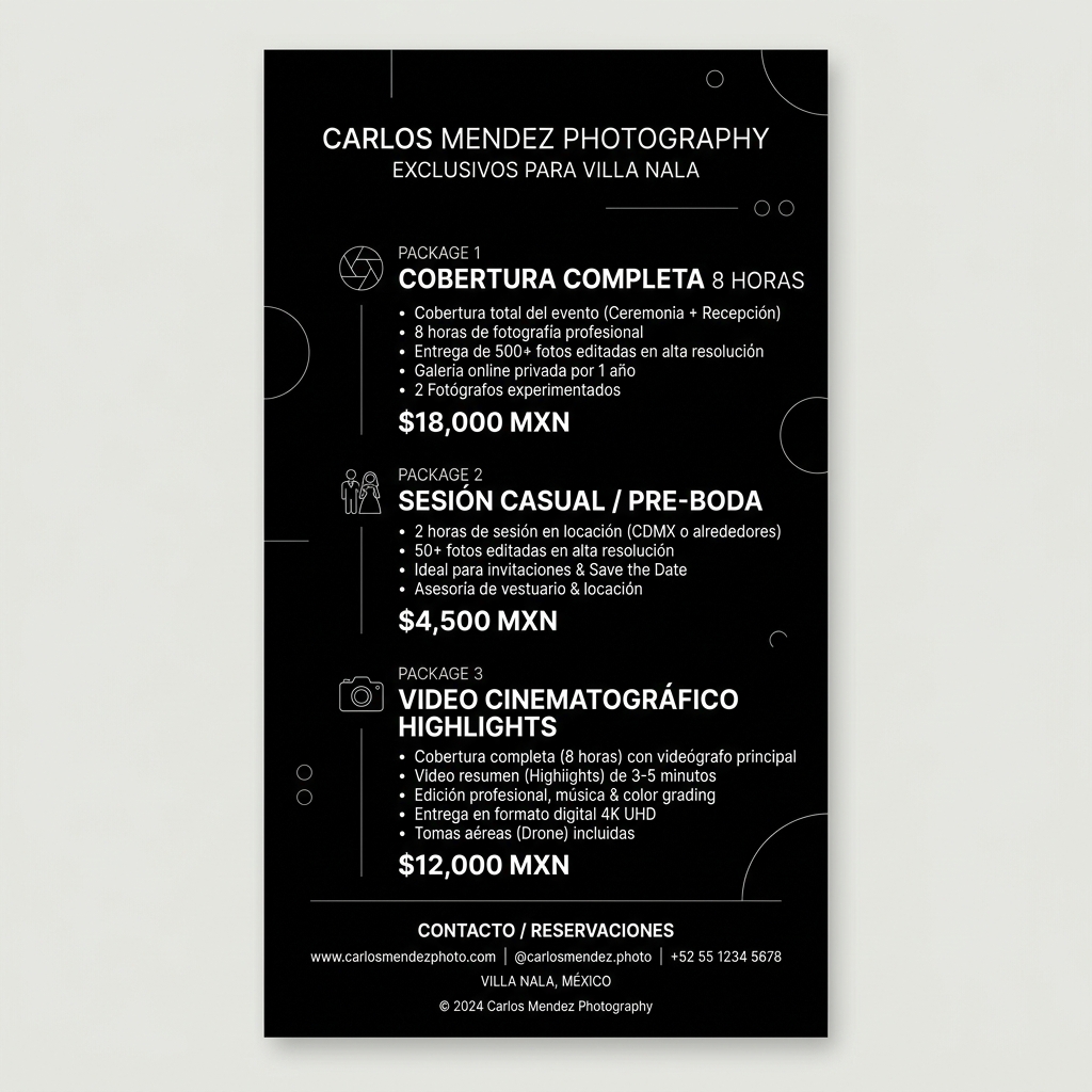 Precios Exclusivos Carlos Mendez para Villa Nala